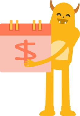 Sevimli Canavar Karakteri Clipart