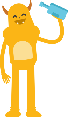 Sevimli Canavar Karakteri Clipart