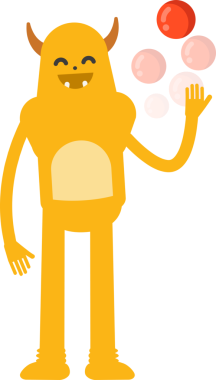 Sevimli Canavar Karakteri Clipart