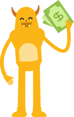 Sevimli Canavar Karakteri Clipart