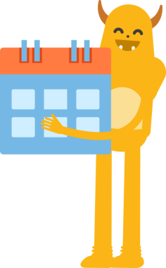 Sevimli Canavar Karakteri Clipart