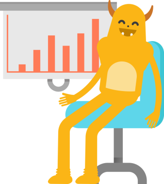 Sevimli Canavar Karakteri Clipart