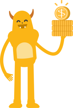 Sevimli Canavar Karakteri Clipart