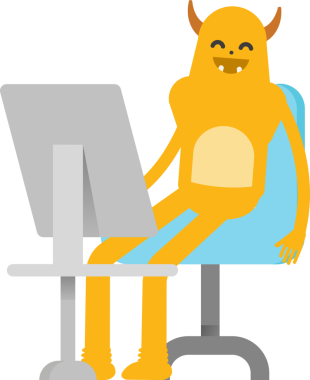 Sevimli Canavar Karakteri Clipart