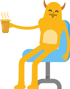 Sevimli Canavar Karakteri Clipart