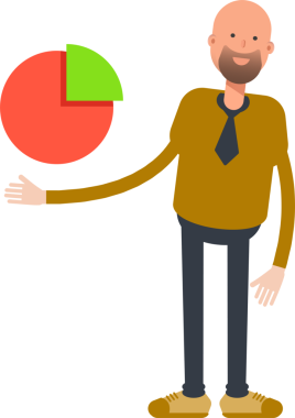 Kel İş Adamı Karakteri Turta Tutma Çizelgesi