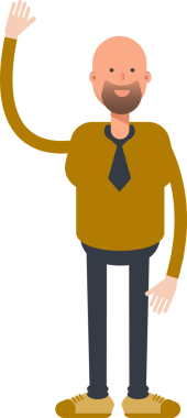 Kel İşadamı Karakteri Tek Elini Kaldırıyor