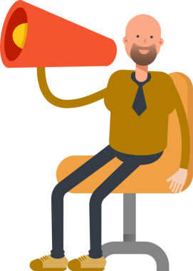 Kel İşadamı Karakteri ve Megafonu