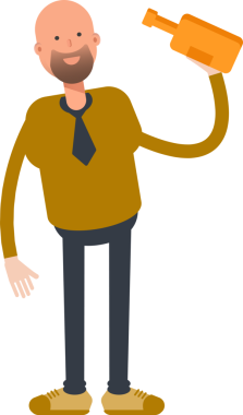 Kel İşadamı Karakteri İçen Bira