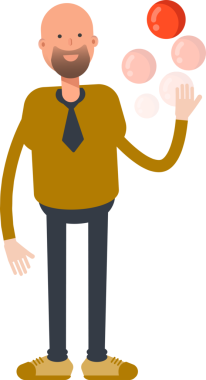 Kel İşadamı Karakteri Top Oynuyor