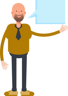 Kel İşadamı Karakteri ve Konuşma Baloncuğu