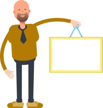 Kel İşadamı Karakteri Boş İmza Tutuyor