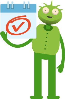 Sevimli Canavar Karakteri ve İşaretle İşaretle