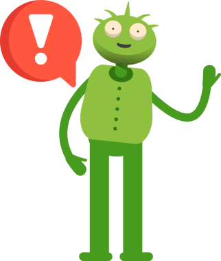 Sevimli Canavar Karakteri ve Hata İşareti