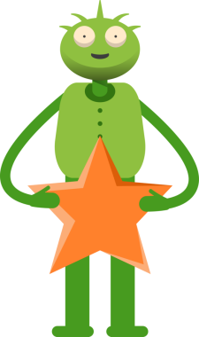 Sevimli Canavar Karakteri Tutucu Yıldız