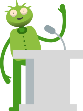 Şirin Canavar Karakteri Kürsüde Konuşuyor