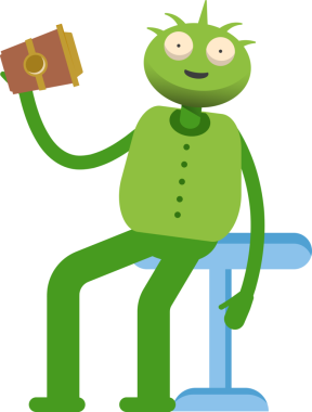 Sevimli Canavar Karakteri Kahve İçiyor