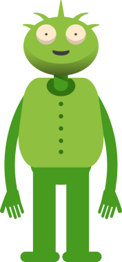 Sevimli Canavar Karakteri Ayakta Duruyor