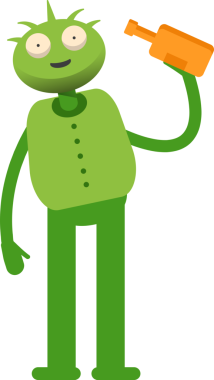 Sevimli Canavar Karakteri Bira İçen