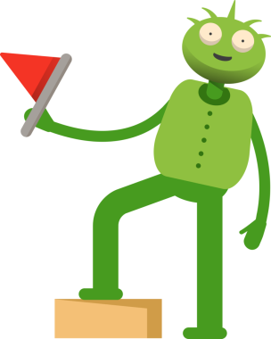 Sevimli Canavar Karakteri Bayrak Tutuyor