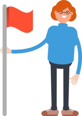 İnek Kadın Karakteri Bayrak Tutuyor