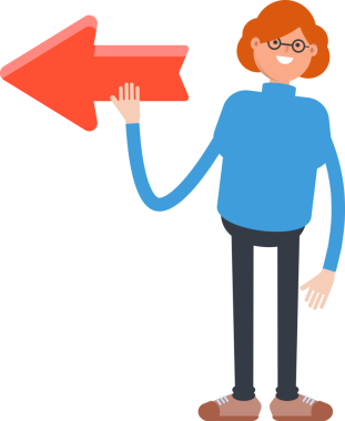 İnek Kadın Karakteri ve Ok İşareti