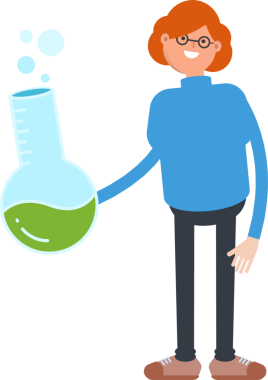 İnek Kadın Karakteri Laboratuar Şişesi