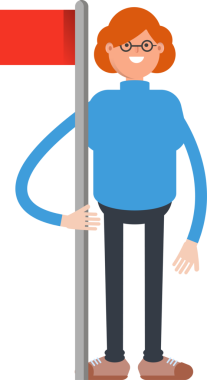 İnek Kadın Karakteri Bayrak Direği Tutuyor