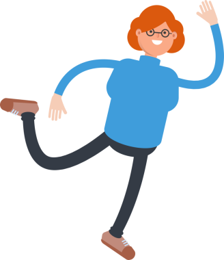 İnek Kadın Karakteri Zıplıyor ve Uçuyor