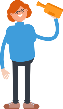 İnek Kadın Karakteri Bira İçiyor