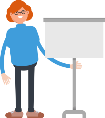 İnek Kadın Karakteri Sunar Whiteboard