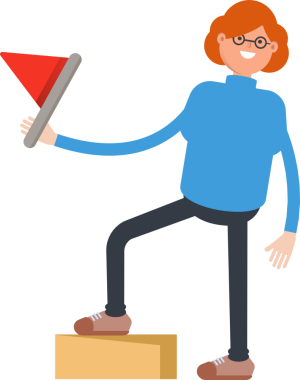 İnek Kadın Karakteri Bayrak Tutuyor