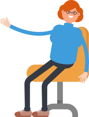 Ofis Sandalyesinde oturan İnek Kadın Karakteri