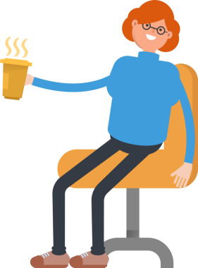 İnek Kadın Karakteri Kahve İçiyor