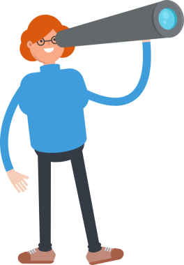 Dürbün kullanan İnek Kadın Karakteri