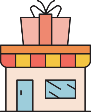 Hediye Dükkanı Simgesi Clipart