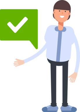 İşadamı Karakteri ve Deneme İşaretinin Görünümü