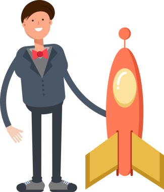 Nazik İşadamı Karakteri ve Roketinin Görünümü