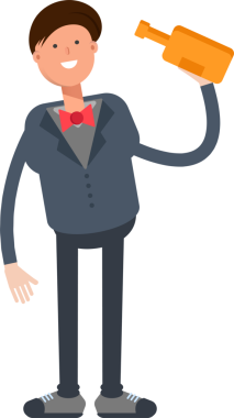 Nazik İşadamı Karakterinin Çizimi İçme Birası