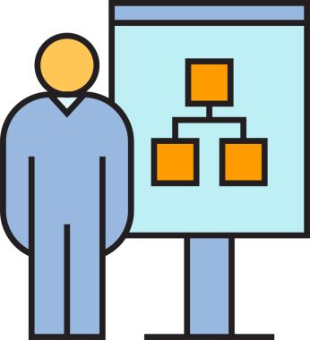 Organizasyon Çizelgesini Sunan Adam