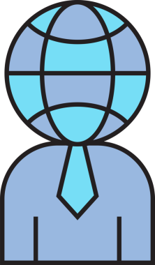 Globe Head Icon 'da İşadamı