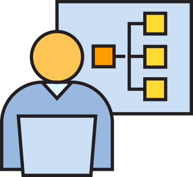 Ofis İşçisi ve Diyagram Simgesi