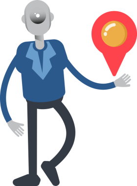 Robot Çalışan Karakteri Harita İğnesi Tutucu