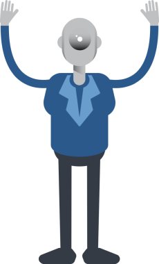 Robot Çalışan Karakteri Ellerinizi Kaldırın