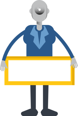 Robot Çalışan Karakteri ve Boş İmza