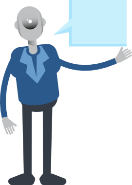 Robot Çalışan Karakteri ve Konuşma Baloncuğu