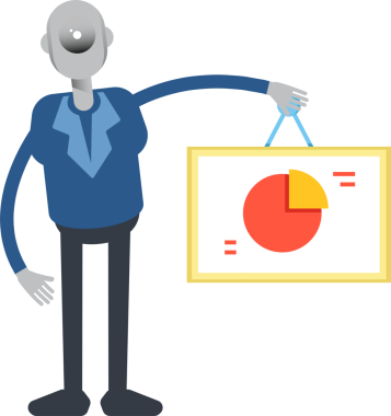 Robot Çalışan Karakteri Pasta Çizelgesi İmzalama