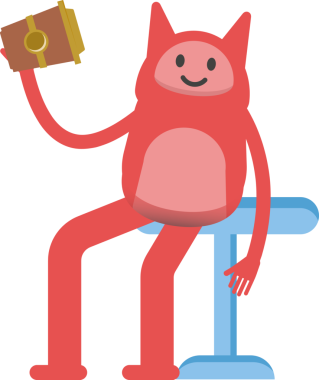 Sevimli Canavar Karakteri Kahve İçiyor