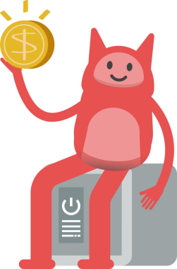 Sevimli Canavar Karakteri Güvenli ve Dolarlık Paraların Üzerinde Oturuyor