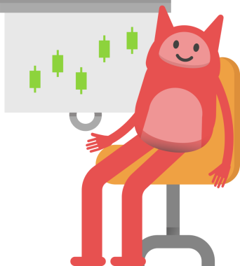 Şirin Canavar Karakteri Candlestick Çizelgesini Sunar